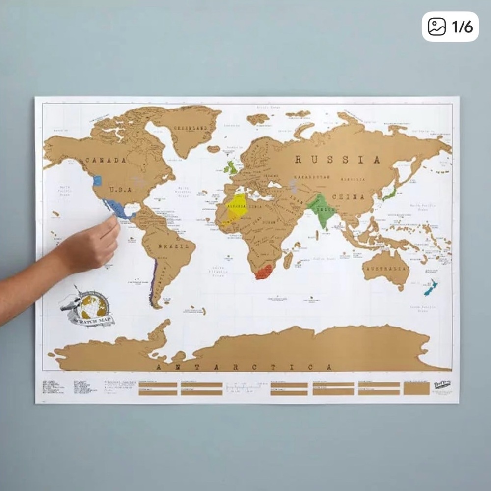 Traveler’s Map—Scratch off Where You’ve Been! By Luckies of London, New/Unopened